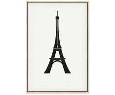 Artgeist Paveikslas - Eiffel Tower Simple Graphics in Juodas and Baltas