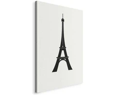 Artgeist Paveikslas - Eiffel Tower Simple Graphics in Juodas and Baltas