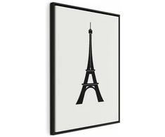 Artgeist Paveikslas - Eiffel Tower Simple Graphics in Juodas and Baltas