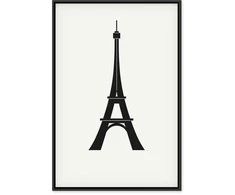 Artgeist Paveikslas - Eiffel Tower Simple Graphics in Juodas and Baltas