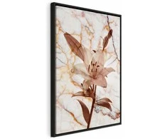 Artgeist Paveikslas - Elegance of a Flower (1-part) - Delicate Lily on Marble in Sepia