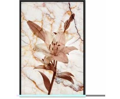 Artgeist Paveikslas - Elegance of a Flower (1-part) - Delicate Lily on Marble in Sepia