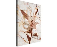 Artgeist Paveikslas - Elegance of a Flower (1-part) - Delicate Lily on Marble in Sepia