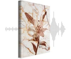 Artgeist Paveikslas - Elegance of a Flower (1-part) - Delicate Lily on Marble in Sepia