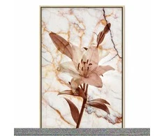 Artgeist Paveikslas - Elegance of a Flower (1-part) - Delicate Lily on Marble in Sepia