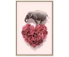 Artgeist Paveikslas - Elephant Lover (1-part) - Elephant Amid Rožinė Flowers