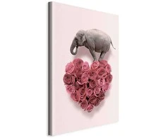 Artgeist Paveikslas - Elephant Lover (1-part) - Elephant Amid Rožinė Flowers