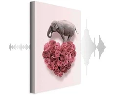 Artgeist Paveikslas - Elephant Lover (1-part) - Elephant Amid Rožinė Flowers