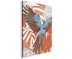Artgeist Paveikslas - Exotic Wings - Parrot Among Abstract Leaf Patterns