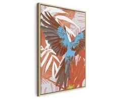 Artgeist Paveikslas - Exotic Wings - Parrot Among Abstract Leaf Patterns