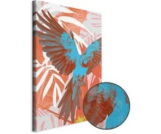 Artgeist Paveikslas - Exotic Wings - Parrot Among Abstract Leaf Patterns