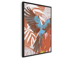Artgeist Paveikslas - Exotic Wings - Parrot Among Abstract Leaf Patterns