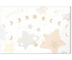 Artgeist Paveikslas - Fairy-Tale Galaxy - Phases of the Moon in Geltona Tones Among Stars in rusvai gelsvas and Ash Colors with Stardust