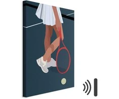 Artgeist Paveikslas - Female Tennis Player With a Raudona Racket on the Court - Graphics