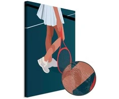 Artgeist Paveikslas - Female Tennis Player With a Raudona Racket on the Court - Graphics