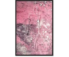 Artgeist Paveikslas - Figure on Rožinė Background (1-part) - Female Silhouette in Marble