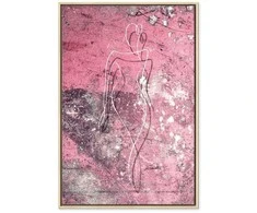 Artgeist Paveikslas - Figure on Rožinė Background (1-part) - Female Silhouette in Marble