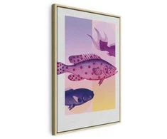 Artgeist Paveikslas - Fish in Pastels - Stylized Fish Against Gradient Shapes