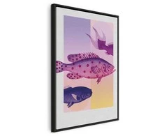 Artgeist Paveikslas - Fish in Pastels - Stylized Fish Against Gradient Shapes