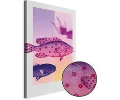 Artgeist Paveikslas - Fish in Pastels - Stylized Fish Against Gradient Shapes