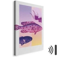 Artgeist Paveikslas - Fish in Pastels - Stylized Fish Against Gradient Shapes