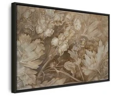 Artgeist Paveikslas - Floral Ornaments Carved in Delicate Sepia and Brown Shades