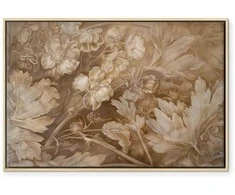 Artgeist Paveikslas - Floral Ornaments Carved in Delicate Sepia and Brown Shades