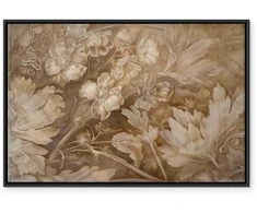 Artgeist Paveikslas - Floral Ornaments Carved in Delicate Sepia and Brown Shades