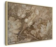 Artgeist Paveikslas - Floral Ornaments Carved in Delicate Sepia and Brown Shades
