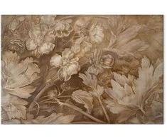 Artgeist Paveikslas - Floral Ornaments Carved in Delicate Sepia and Brown Shades