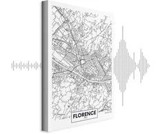 Artgeist Paveikslas - Florence Map (1 Part) Vertical