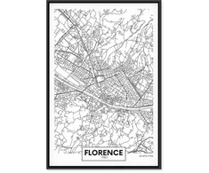 Artgeist Paveikslas - Florence Map (1 Part) Vertical