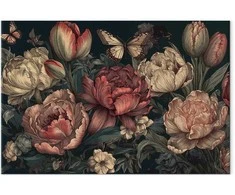 Artgeist Paveikslas - Flowers on a turquoise background
