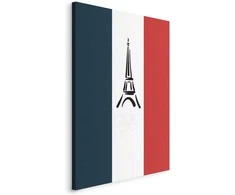 Artgeist Paveikslas - French Flag With Graphic Eiffel Tower
