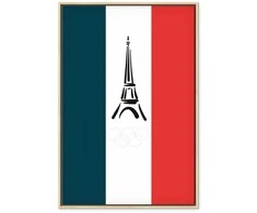 Artgeist Paveikslas - French Flag With Graphic Eiffel Tower