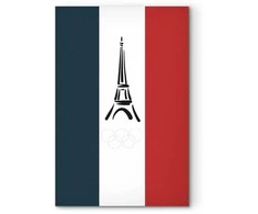 Artgeist Paveikslas - French Flag With Graphic Eiffel Tower