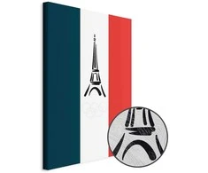 Artgeist Paveikslas - French Flag With Graphic Eiffel Tower