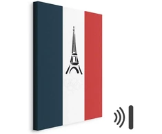 Artgeist Paveikslas - French Flag With Graphic Eiffel Tower