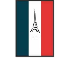 Artgeist Paveikslas - French Flag With Graphic Eiffel Tower