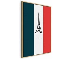 Artgeist Paveikslas - French Flag With Graphic Eiffel Tower