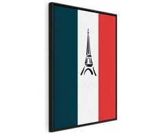Artgeist Paveikslas - French Flag With Graphic Eiffel Tower