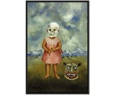Artgeist Paveikslas - Frida Kahlo – Girl with Death Mask (She Plays Alone)