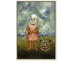 Artgeist Paveikslas - Frida Kahlo – Girl with Death Mask (She Plays Alone)