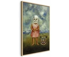 Artgeist Paveikslas - Frida Kahlo – Girl with Death Mask (She Plays Alone)