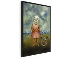 Artgeist Paveikslas - Frida Kahlo – Girl with Death Mask (She Plays Alone)