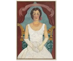 Artgeist Paveikslas - Frida Kahlo – Portrait of a Lady in Baltas