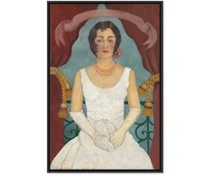 Artgeist Paveikslas - Frida Kahlo – Portrait of a Lady in Baltas