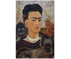 Artgeist Paveikslas - Frida Kahlo – Self-Portrait with Changuito