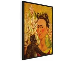 Artgeist Paveikslas - Frida Kahlo – Self-Portrait with Monkey and Parrot