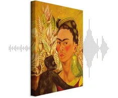 Artgeist Paveikslas - Frida Kahlo – Self-Portrait with Monkey and Parrot